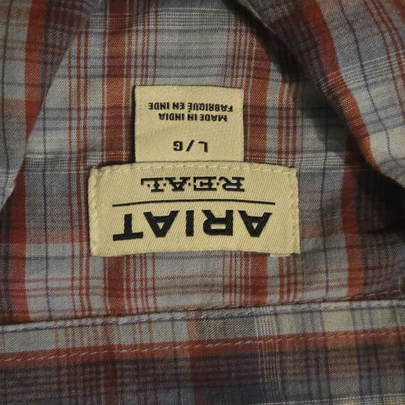 Ariat Aztec Embroidered Shirt L Real Cornflower India Cowgirl Rodeo Ranch - Picture 5 of 12